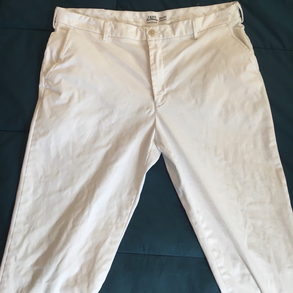 Izod Saltwater Stretch Chinos 36 x 30 flat front